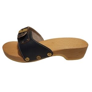 DR. SCHOLLS Exercise Sandals Austria Women's 5 Navy Blue Leather Beechwood NWOT